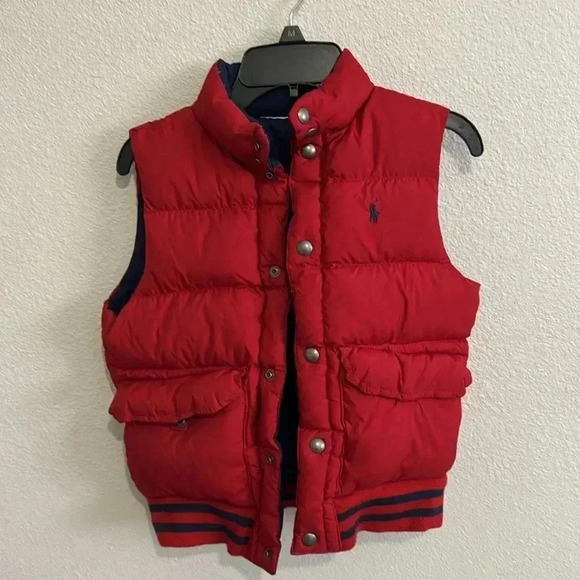 Polo Ralph Lauren Kids Boy’s Reversible Puff Feathers Down Vest Full Zip - Picture 6 of 11